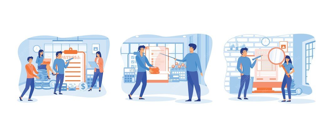 payroll-annual-bonus-salary-payment-examine-paycheck-payroll-set-flat-vector-modern-illustration_566886-14118